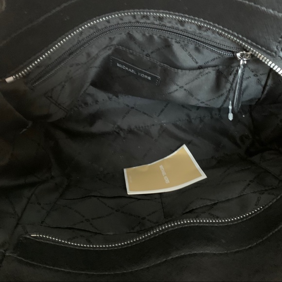 Michael Kors Black and Silver Monogram Purse - Picture 4 of 11